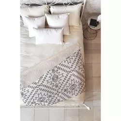 Fimbis Navna Black And White 2  Fleece Blanket - Deny Designs