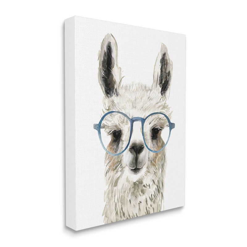 Wall Art by Victoria Borges Llama In Glasses Fun Animal Face Kids&#39; Unframed Canvas - Stupell Industries, 3 of 6