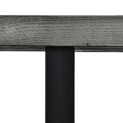 Pomona Slate Gray 47" Reclaimed Pine Wood and Metal Coffee Table