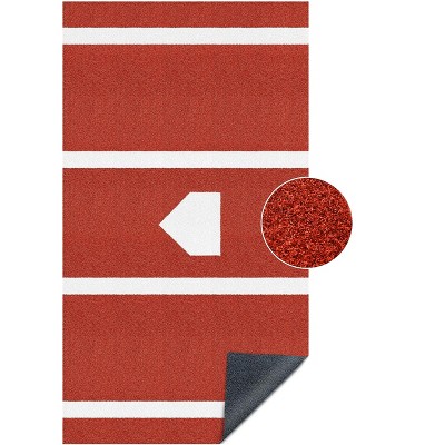 10' x 3.8' Baseball Batting Mat, Baseball Softball Turf Hitting Mat, Anti-Slip Rubber Bottom Batting Training Mat with Home Plate for Batter Pitcher