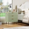 Fluted 3 Drawer Dresser, Stylish Bedroom Nightstand with Deep Storage Drawers and Wide Surface, Multi-Functional - 3 of 4