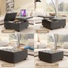NicBex Mid-Century Square Lift Top Coffee Table with Storage Doors,Large Studded Ottoman,Living Room Furniture - 4 of 4