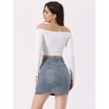 Allegra K Women's Zip Front Slim Fit High Waist Mini Denim Skirts - 4 of 4