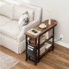 Rotating Side Table 360¡ã End Table with Charging Station Swivel Side Table with Extra Storage Bag - 4 of 4