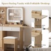 Makeup Vanity with Lighted Mirror & Cushioned Stool, Vanity Desk with Power Strip, Adjustable Lighting, Dressing Table with 2 Drawers for Bedroom - 4 of 4