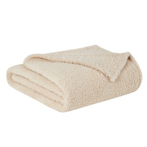 My World Full/Queen Cloud Faux Shearling Blanket Ivory: Cozy Polyester, Machine Washable, All Ages - 1 of 2