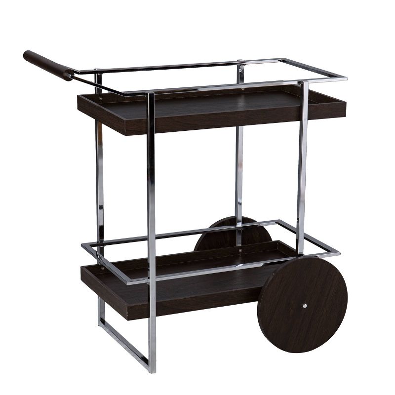 Oneots Rolling Bar Cart Brown/Chrome - Aiden Lane, 6 of 10