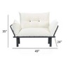 TiramisuBest Metal Legs Futon Loveseat, Black Chenille Upholstery, Compact 2-Seater Sofa, Durable Metal Frame, Easy Assembly - 3 of 4