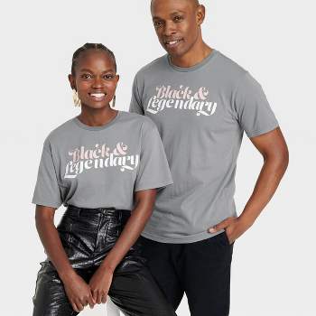 Black History Month Adult Legendary Rootz Short Sleeve 'Black & Legendary' T-Shirt - Gray