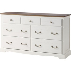 AMERLIFE Drawer Dresser, Farmhouse Chest of Drawers with Vintage Metal Handle - 1 of 4