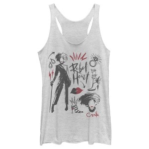 Women's Cruella Fashion Drawings Racerback Tank Top - 1 of 4