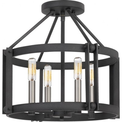 Quoizel Lighting Victor 4 - Light Semi-Flush Mount in  Mottled Black