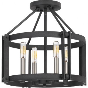 Quoizel Lighting Victor 4 - Light Semi-Flush Mount in  Mottled Black - 1 of 3