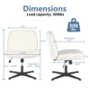 Sevobal Task And Office Chairs Cross-Legged Chair, No Wheels Armless Swivel Home Office Chair, Adjustable Height, White, 25.5"*25.9"*35" - 3 of 4