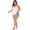 Agnes Orinda Women's Plus Size Lace V Neck Eyelet Jersey Sleeveless Hollow Loose Casual Camisole - 3 of 4