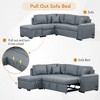 84.75" Convertible L-Shaped Corner Sectional Sleeper Sofa Bed with Storage Ottoman, Hidden Arm Storage & USB Ports - 3 of 4