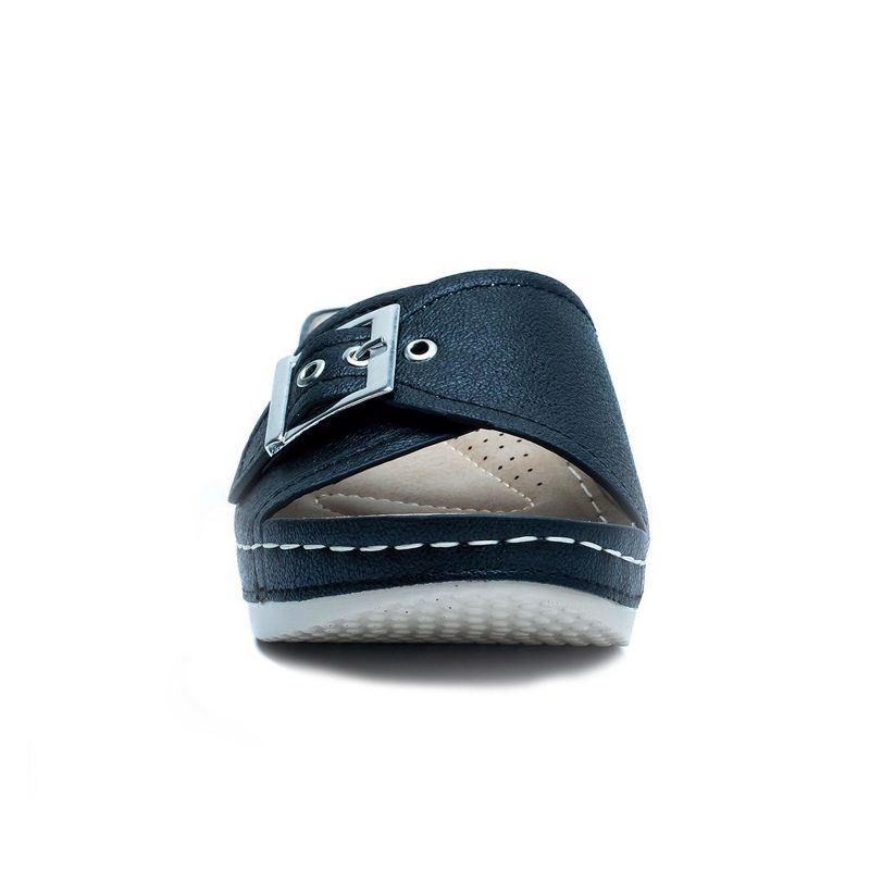GC Shoes Justina Buckle Comfort Slide Wedge Sandals, 3 of 10