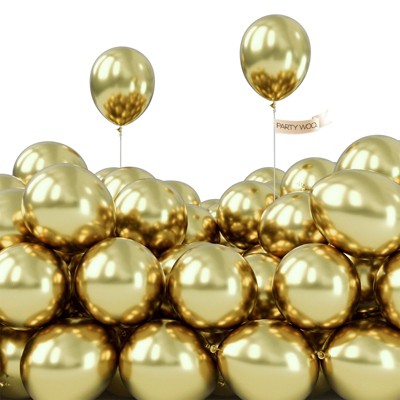 PartyWoo Balloons Metallic Desert Gold Chrome 5 Inch 50 pcs