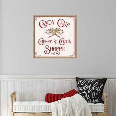 Vintage Christmas Candy Cane Coffee Cocoa Canvas Print
