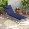 Costway 1/2 PSC Patio Chaise Lounge Chair with 6-Level Adjustable Backrest Removable Cushion Navy/White/Gray - 4 of 4