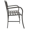 vidaXL Twin Patio Bench, Black 93.3" Steel - 4 of 4