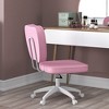 Vinsetto Faux Leather Office Chair with Adjustable Height, Wheels, Armless Comfy Computer Chair, Pink - 2 of 4