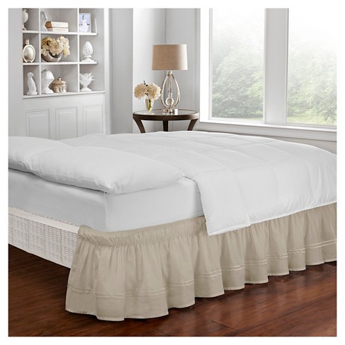 ruffled bed skirt with split corners drop