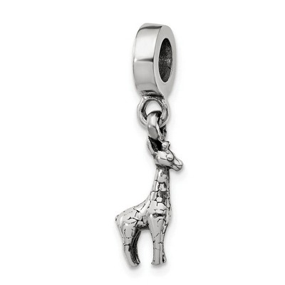 Black Bow Jewelry Sterling Silver Giraffe Bead Charm