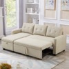 FONTOI Pull-out Sofa Bed, Convertible Sleeper with with Storage Chaise and Back Cushions, L-shaped Sofa for Living Room Home, Beige, 81.5"*33.75"*52" - 4 of 4