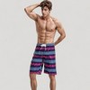 Anna-Kaci Swim Men's Vibrant Stripe Swim Trunks with Wave-Inspired Pattern and Drawstring Waistband in Quick-Dry Fabric - 4 of 4