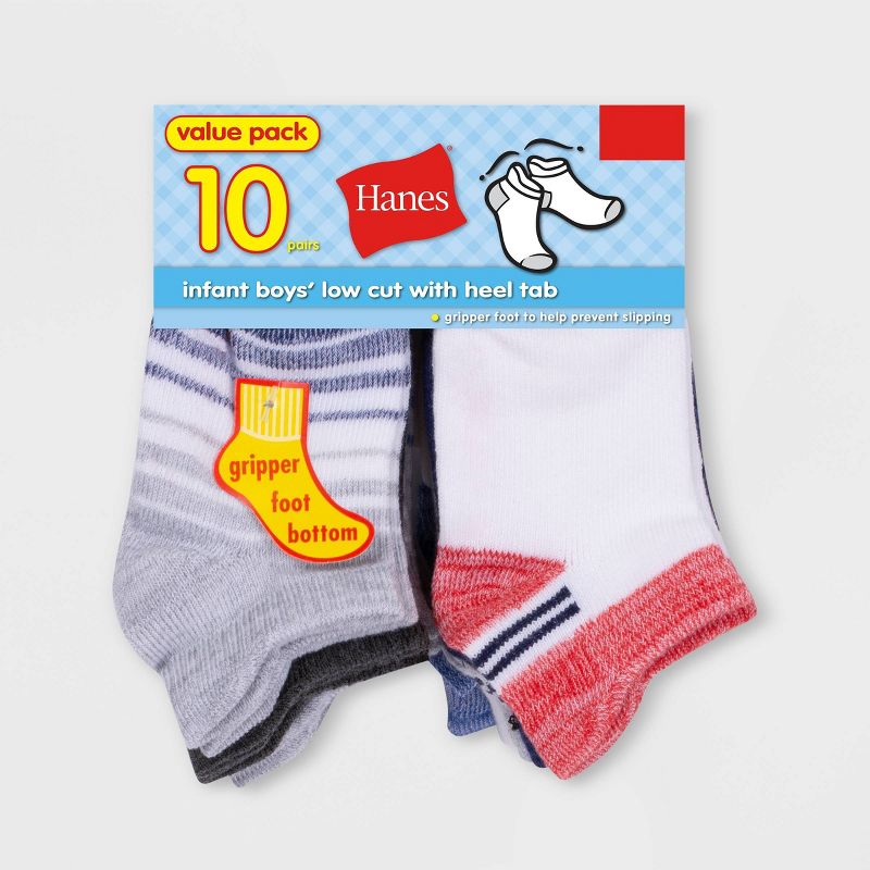 Hanes Toddler Boys' 10pk Heel Shield Athletic Socks - Colors May Vary, 2 of 3