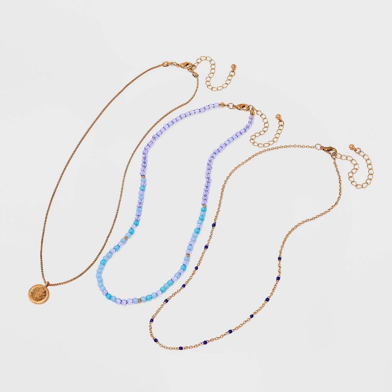 Medallion Layered Beaded Chain Necklace - Universal Thread™, 4 of 6