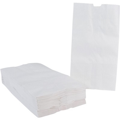 School Smart Paper Bags with Flat Bottom, 6 x 11 Inches, White, Pack of 100