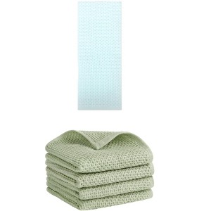 REGALWOVEN 5 Pack Soft Absorbent Waffle Cotton Bathroom Hand Towel Set 13" x 30" - 1 of 4