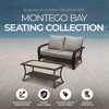 Four Seasons Courtyard Montego Bay Patio Cushioned Loveseat and Rectangular Coffee Table Outdoor Backyard Wicker Furniture Set, Ivory/Brown - 2 of 4