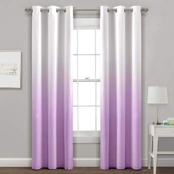 Home Boutique Mia Ombre Insulated Grommet Blackout Window Curtain Panels Lavender 38X84 Set