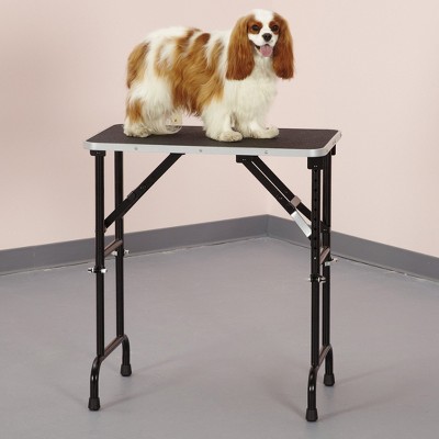 Adjustable Height Black Vinyl Pet Grooming Table with Aluminum Edging