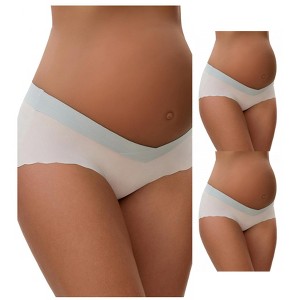 INSPIRE CHIC Women's Low Waist Ice Silk Briefs Pregnancy Under the Bump Underwear 3 Packs - 1 of 4