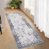 Non-Slip Washable Vintage Area Rug, Low-Pile Distressed Print Carpet for Living Room, Bedroom & Entryway – Stain-Resistant, Pet-Friendly - 3 of 4