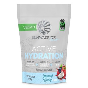 Sunwarrior Active Hydration Powder, Immunity & Energy Powder, Electrolyte Replenishment, Coconut Berry or Strawberry Lemon Twist Flavor, 210g - 1 of 3