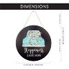 AuldHome Design Happiness is Home Grown Rustic Door Sign; Round Wood Farmhouse Style Wall Plaque w/ Old Truck and Spring Flowers - 2 of 4