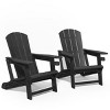 FURNIinspire Patio Accent Chairs Outdoor Folding 2PCS Chairs Adirondack Chair, Portable Chair With Handles For Backyard, Black, 31.4"*29.6"*36.4" - 2 of 4