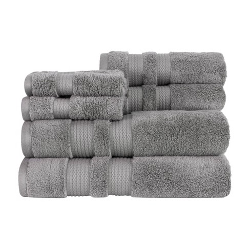 Caro Home top Spa Collection Towel Set Blue and White 2 Bath towels 2 Hand Towels