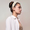 Unique Bargains Women's Wide Floral Knot No Slip Fashion Headbands 1.93" Beige - 3 of 4