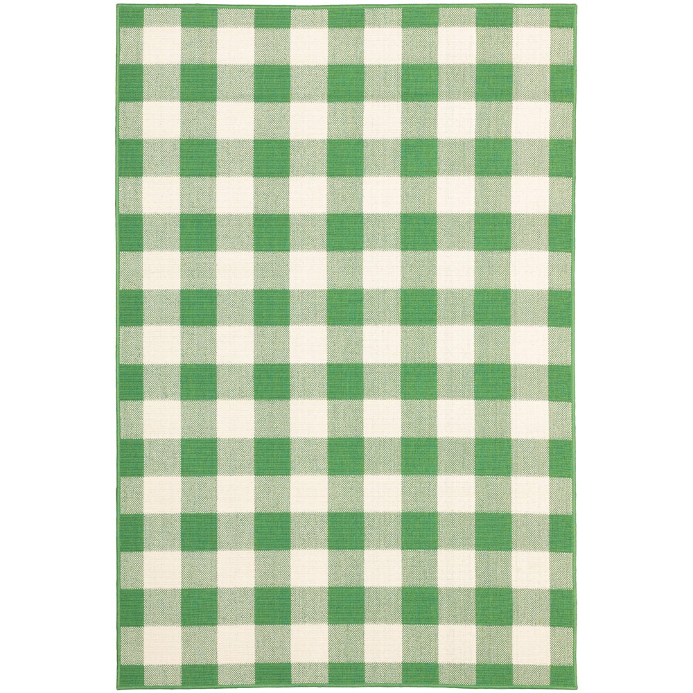 7'10inx10'10in Madeline Plaid Check Rug Green/Ivory - Captiv8e Designs