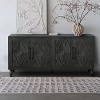 Okak Storage Cabinet with Carved Flower Door, Entryway Cabinet with Metal Handle Sideboard Cabinet for Living Room - 3 of 4
