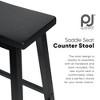 PJ Wood Classic Saddle Seat 24 Inch Kitchen Bar Counter Stool with Backless Seat & 4 Square Legs, for Homes, Dining Spaces, and Bars (2 Pack) - 4 of 4