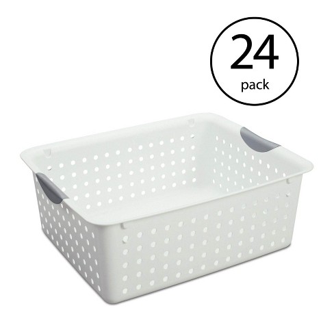 Sterilite Large Ultra Plastic Storage Bin Organizer Basket White