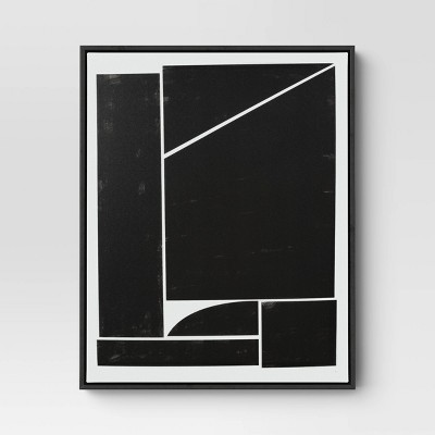 Set of 3 Black and White Geometric Canvas Wall Art