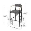 TiramisuBest Set of 2 Bar Stools, 30in Faux Leather Barstool Dining Chairs with PU Upholstery and Steel Frame (Brown) - 3 of 4